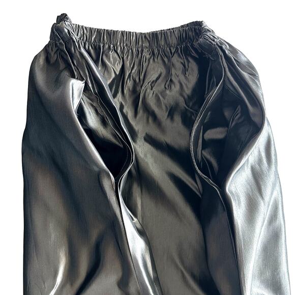 Jessica McClintock Gunne Sax VTG Metallic Pewter A Line Witchy Maxi Skirt M - Picture 3 of 8